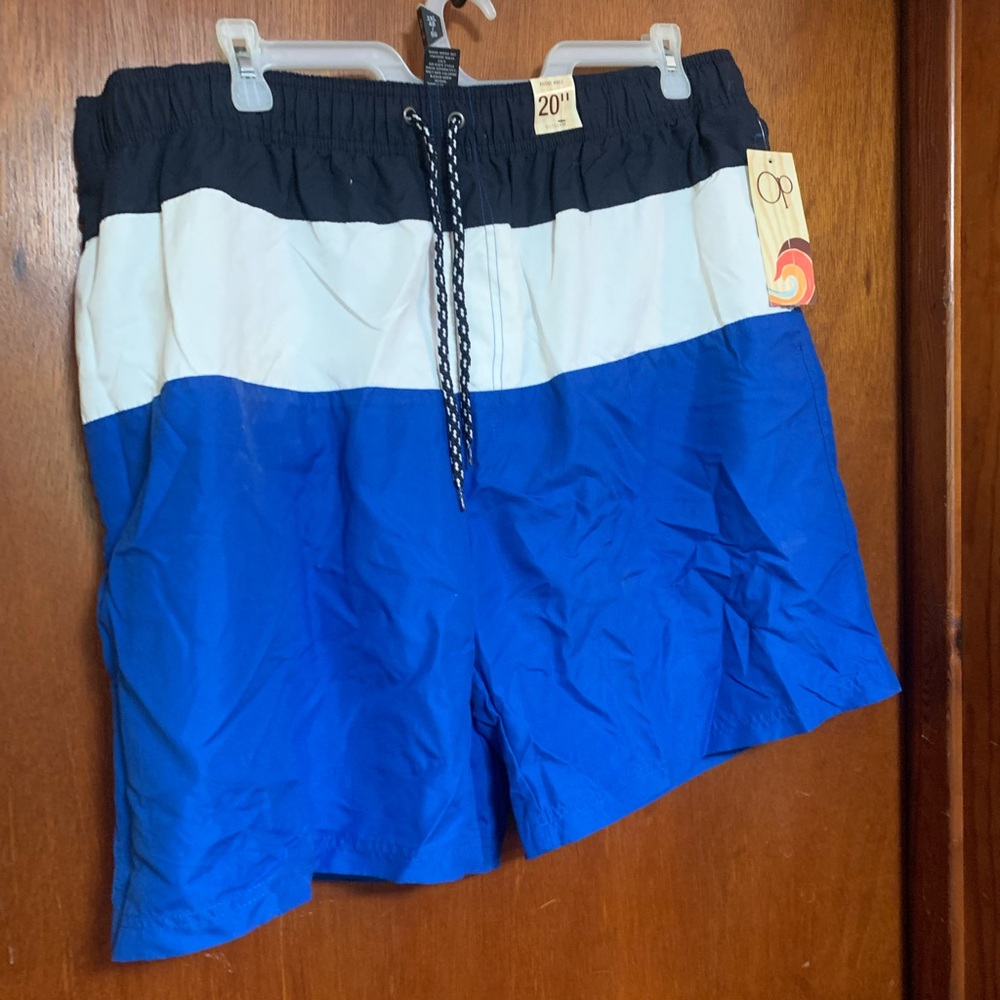 NWT men’s 2X swim trunks. OP blue